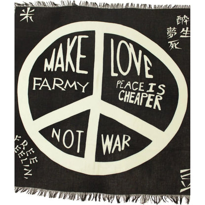 Kapital Rayon Fringe Square Scarf (Giant Peace)