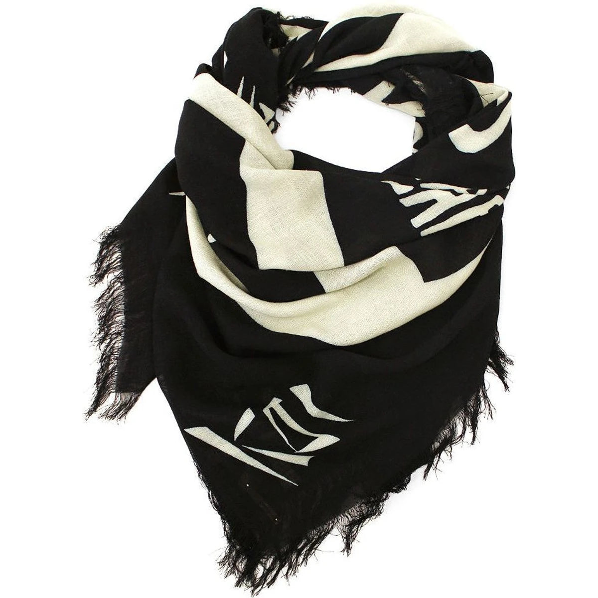 Kapital Rayon Fringe Square Scarf (Giant Peace)