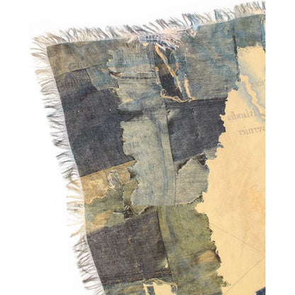 Kapital Rayon Fringe Square Scarf (Kayo Hueso Denim Map)