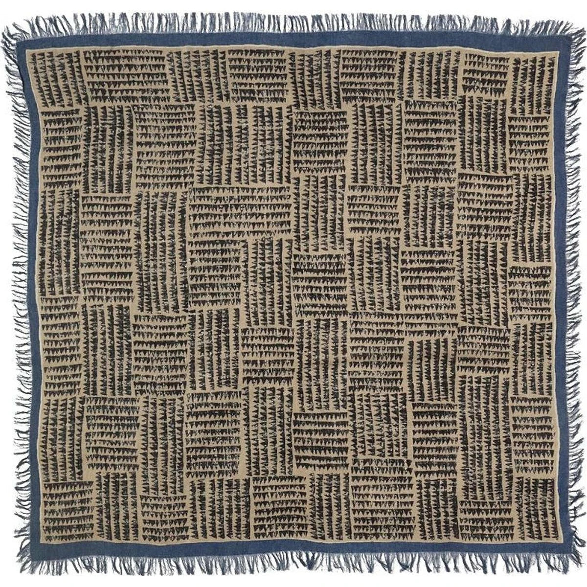 Kapital Rayon Fringe Stole (Hacksaw Block Pattern)