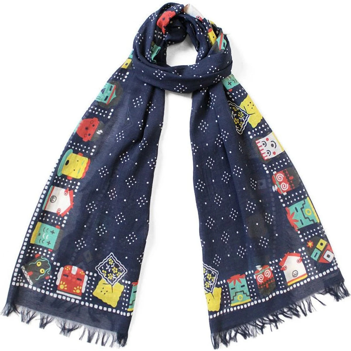 Kapital Rayon Fringe Stole (Kachina & Peckish Rainbowy)