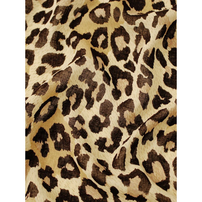 Kapital Rayon Fringed Square Stole (Kathmandu Leopard Print)