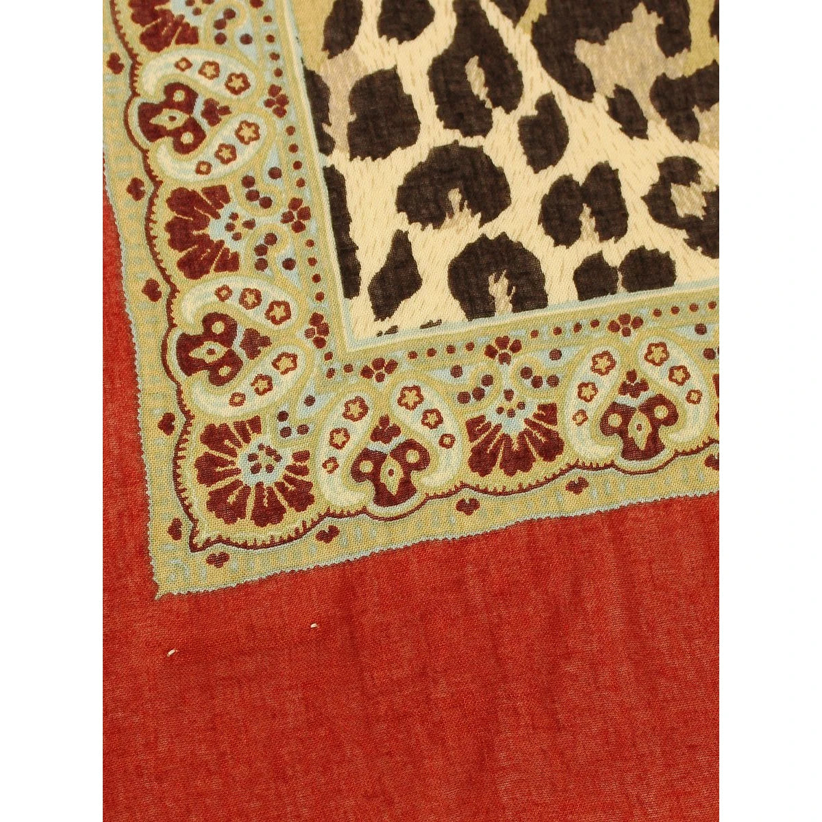 Kapital Rayon Fringed Square Stole (Kathmandu Leopard Print)