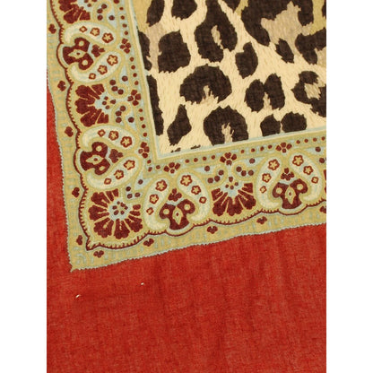 Kapital Rayon Fringed Square Stole (Kathmandu Leopard Print)