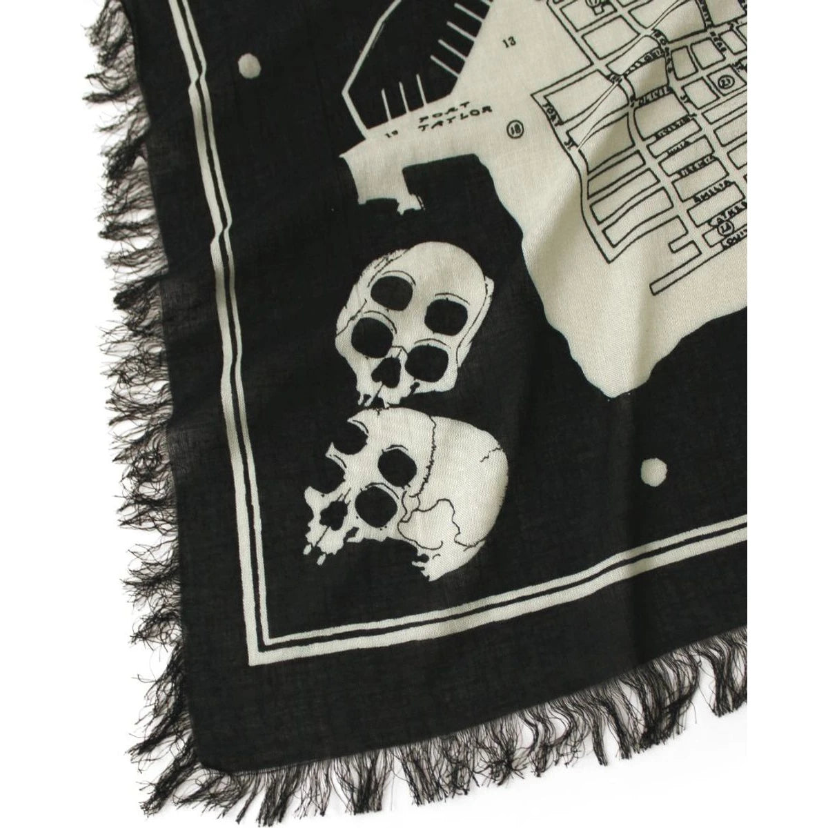 Kapital Rayon Fringed Square Stole (Kayo Hueso)
