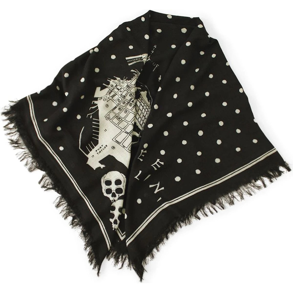 Kapital Rayon Fringed Square Stole (Kayo Hueso)