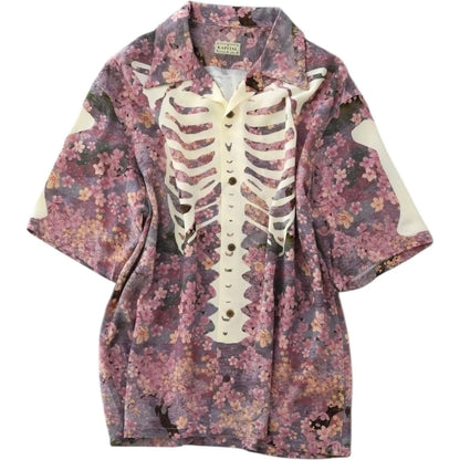 Kapital Rayon Sakura Bone Print Aloha Shirt