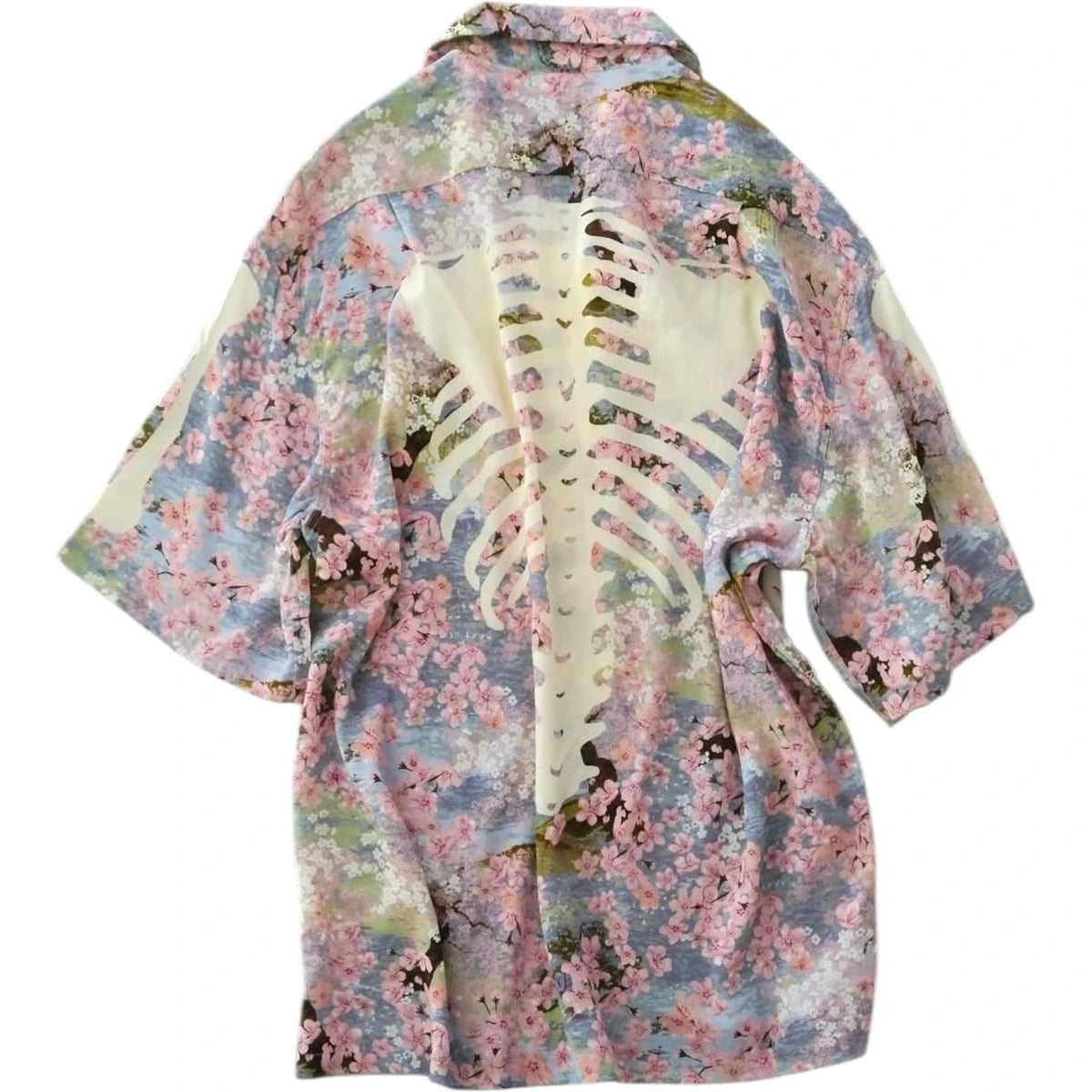 Kapital Rayon Sakura Bone Print Aloha Shirt