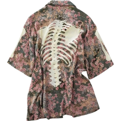 Kapital Rayon Sakura Bone Print Aloha Shirt