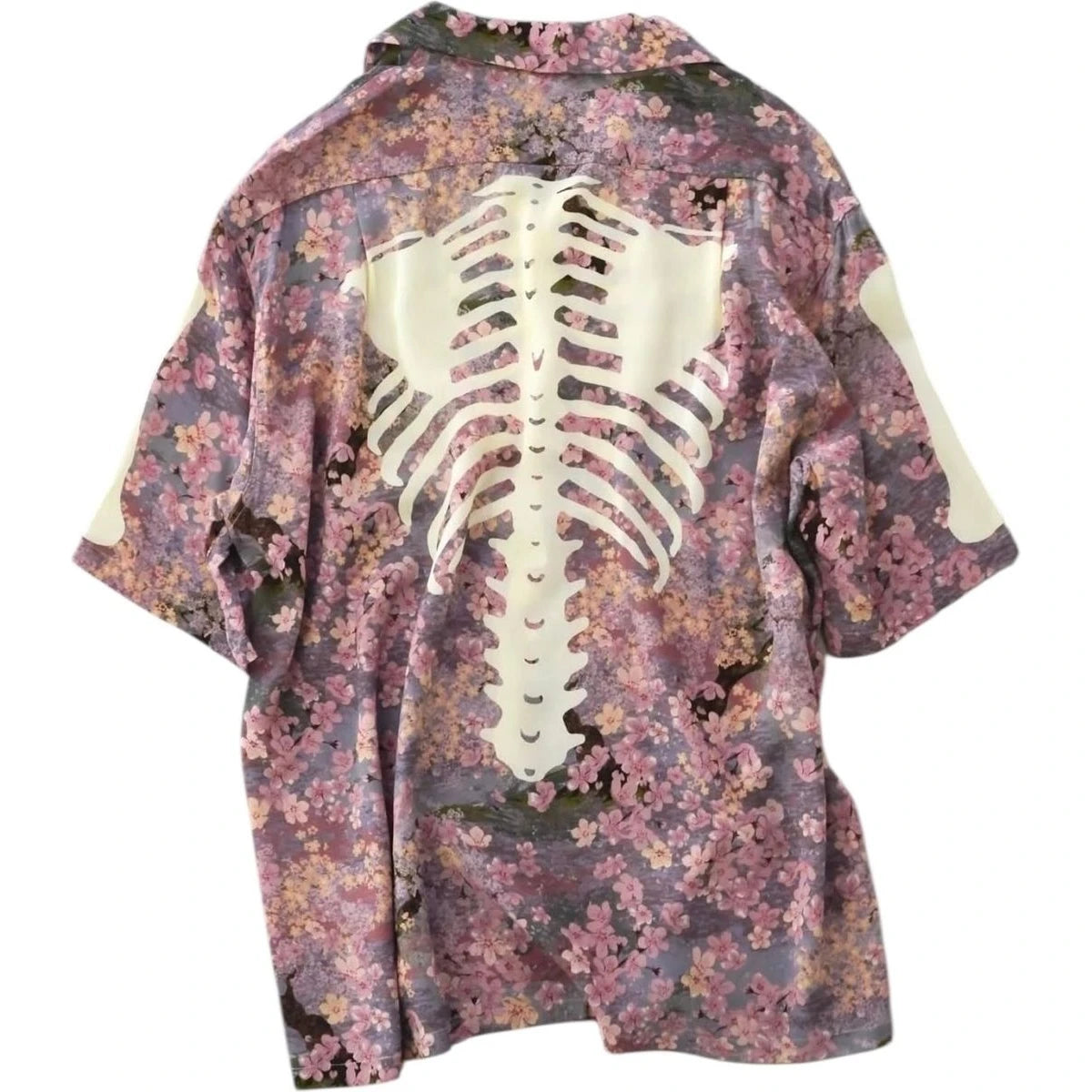 Kapital Rayon Sakura Bone Print Aloha Shirt