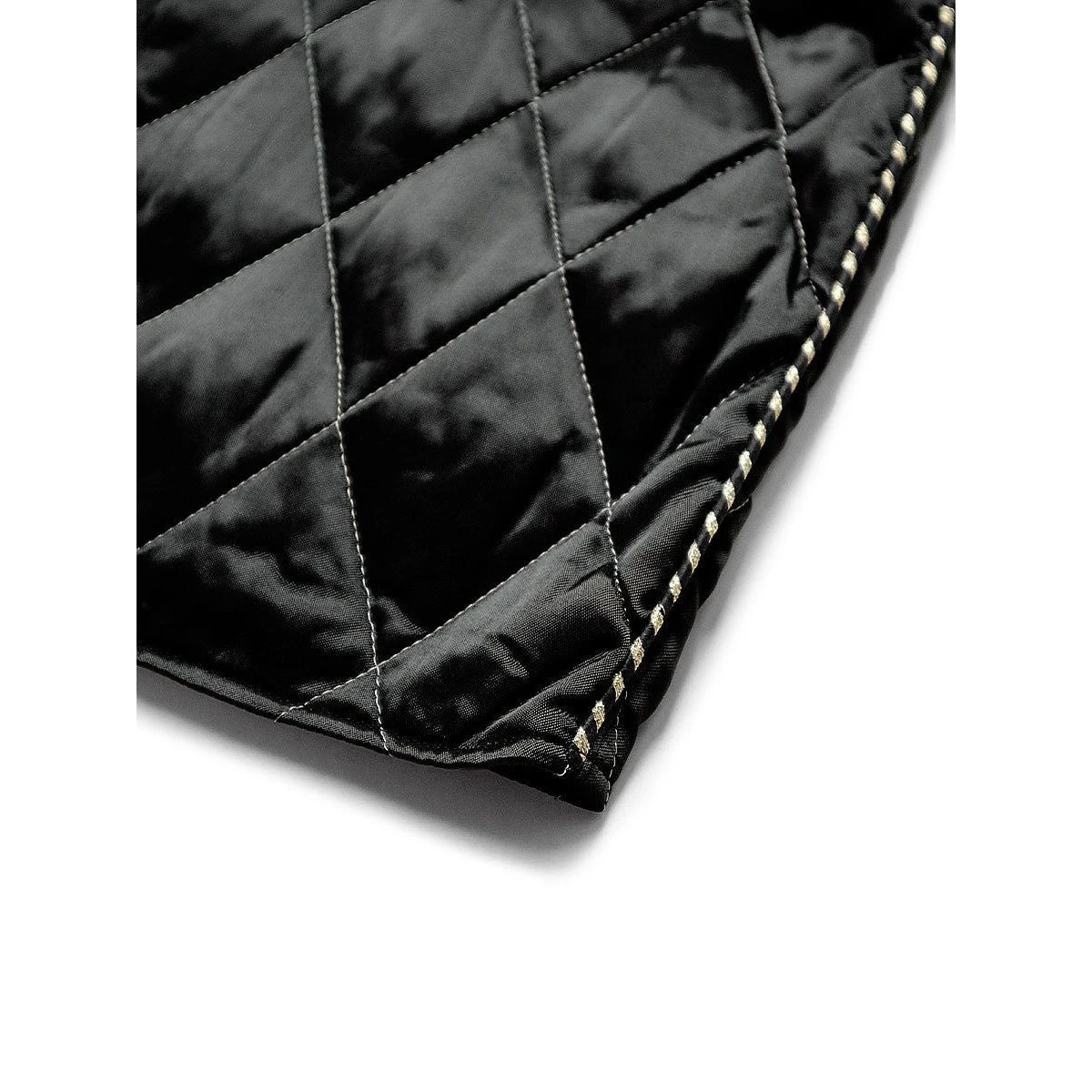 Kapital Rayon Satin Quilted Mini Skirt With Rainskull Snake