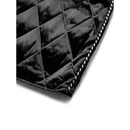 Kapital Rayon Satin Quilted Mini Skirt With Rainskull Snake