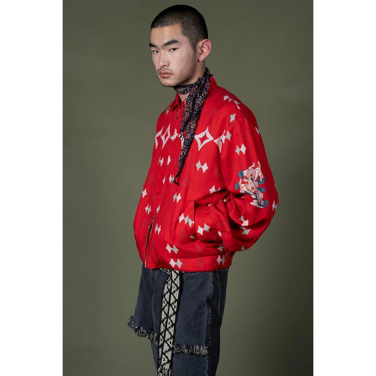 Kapital Rayon Twill Ainu Moshiri Print Drizzler Jacket