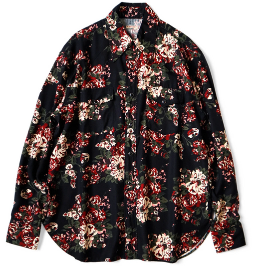 Kapital Rayon Twill Dianthus Champetre Print Husky Western Shirt
