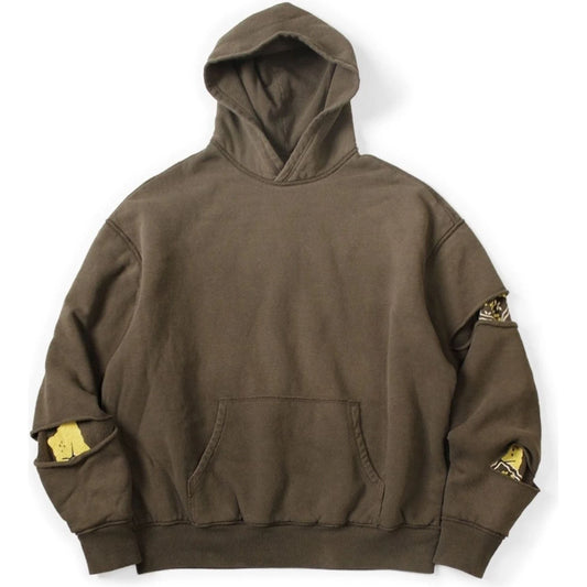 Kapital Reversible Fleece Elbow Rip Hoodie Peckish Rainbowy Print
