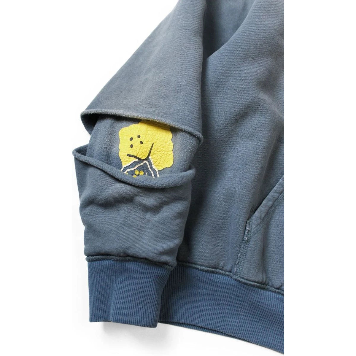 Kapital Reversible Fleece Elbow Rip Hoodie Peckish Rainbowy Print