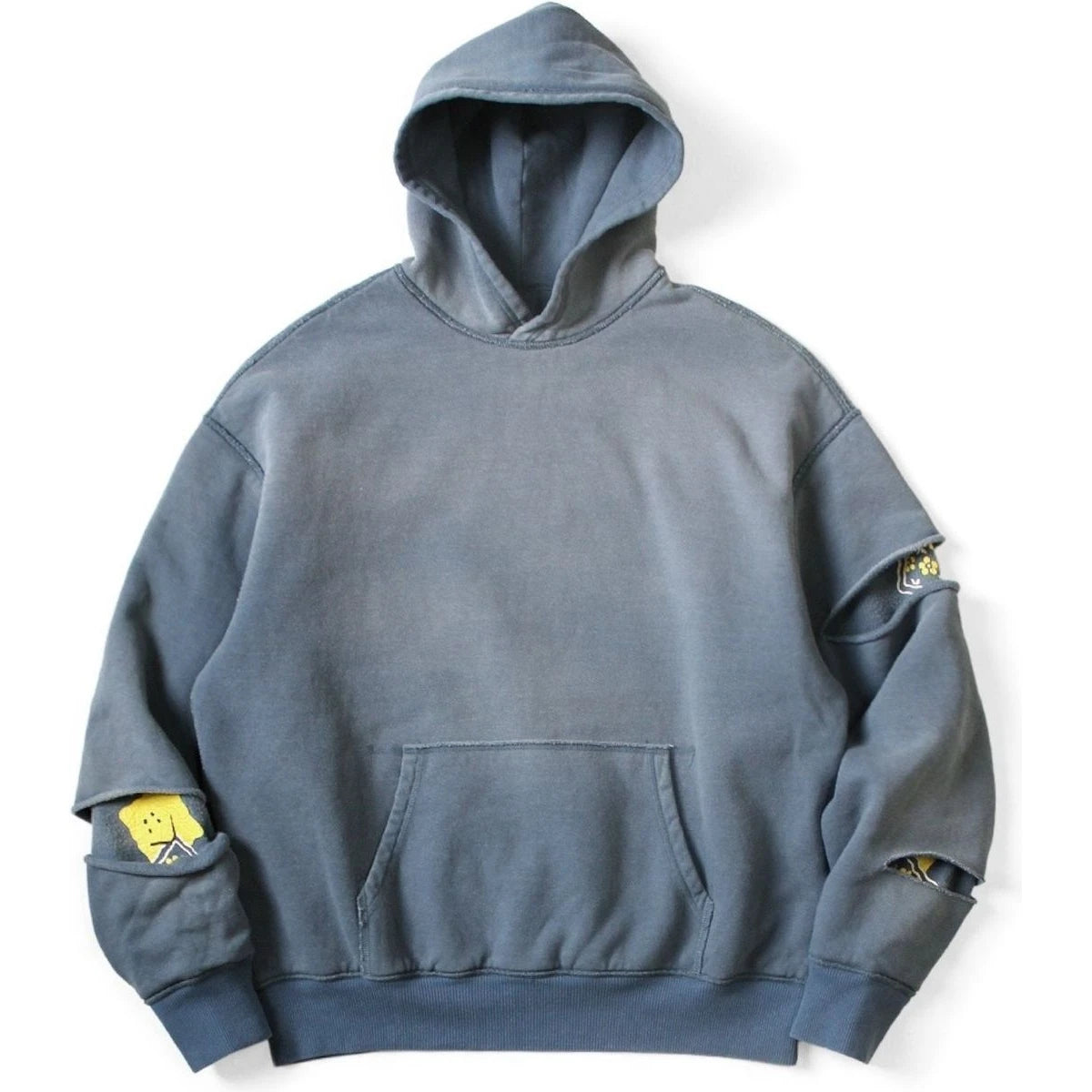 Kapital Reversible Fleece Elbow Rip Hoodie Peckish Rainbowy Print