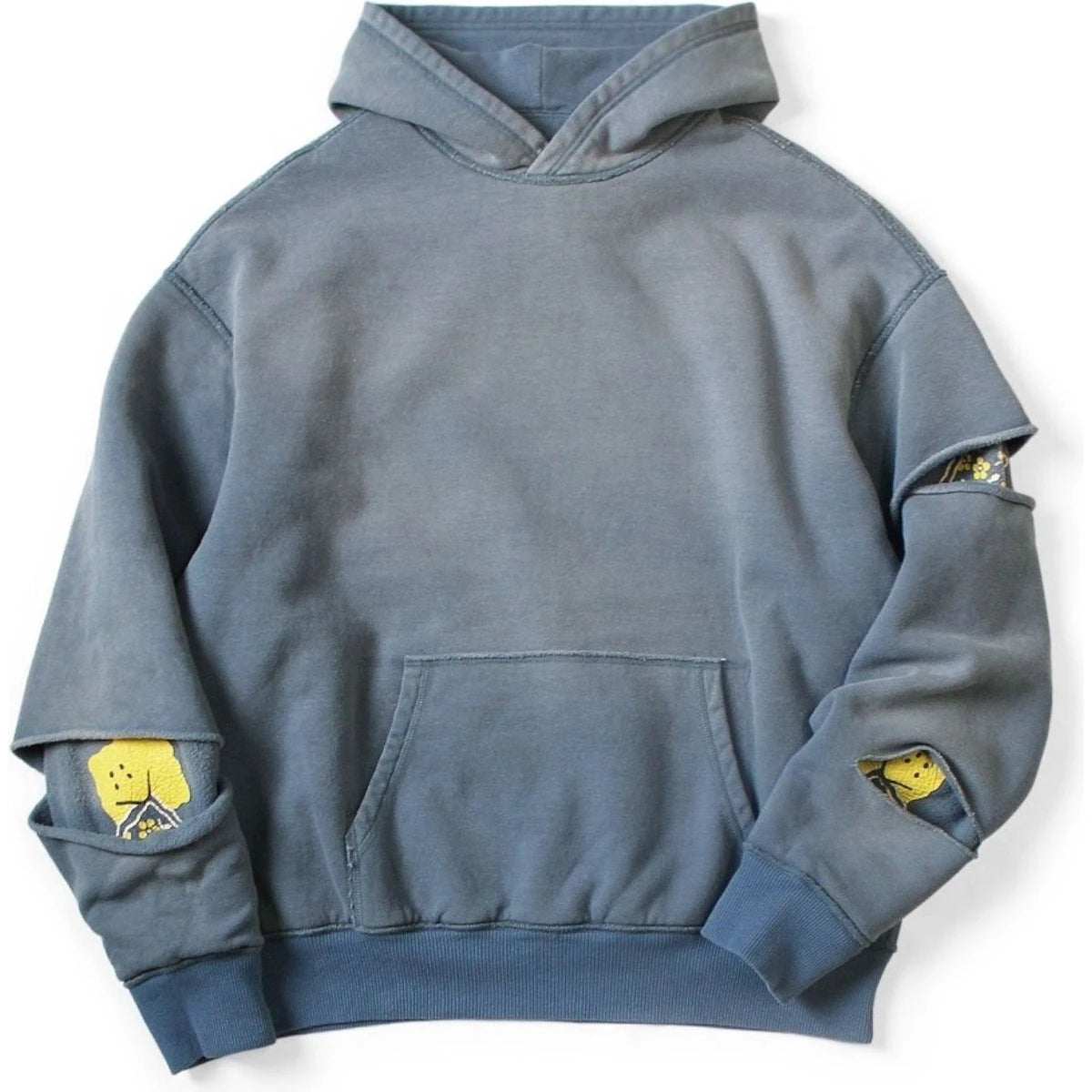 Kapital Reversible Fleece Elbow Rip Hoodie Peckish Rainbowy Print