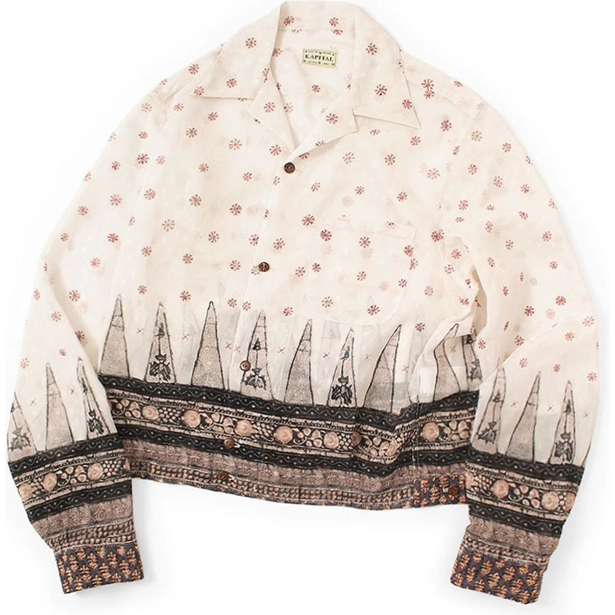 Kapital Sheer Chintz Patterned Open Collared Drizzler Shirt