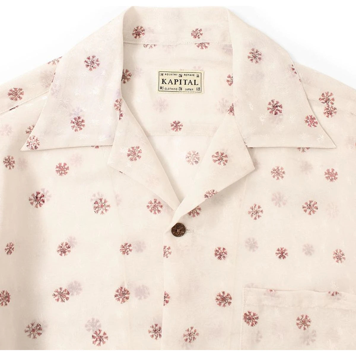 Kapital Sheer Chintz Patterned Open Collared Drizzler Shirt