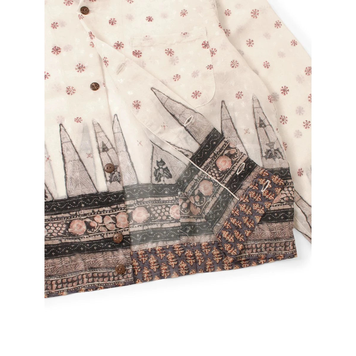 Kapital Sheer Chintz Patterned Open Collared Drizzler Shirt
