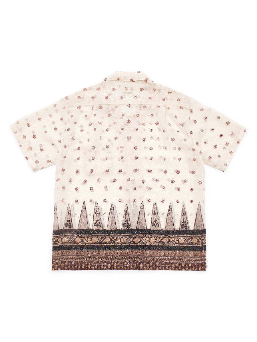 Kapital Sheer Chintz Patterned Short Sleeved Open Collared Shirt