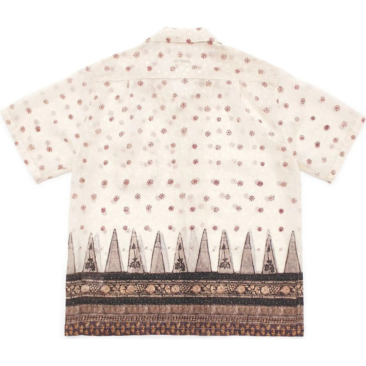 Kapital Sheer Chintz Patterned Short Sleeved Open Collared Shirt