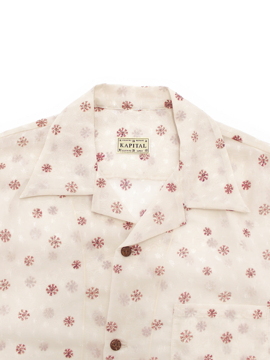 Kapital Sheer Chintz Patterned Short Sleeved Open Collared Shirt