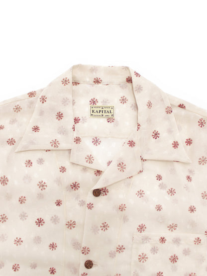 Kapital Sheer Chintz Patterned Short Sleeved Open Collared Shirt