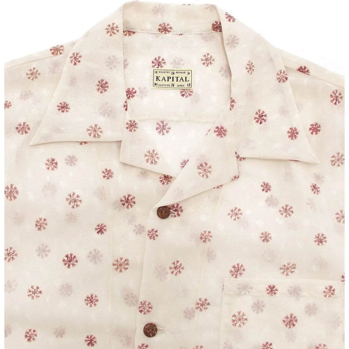 Kapital Sheer Chintz Patterned Short Sleeved Open Collared Shirt