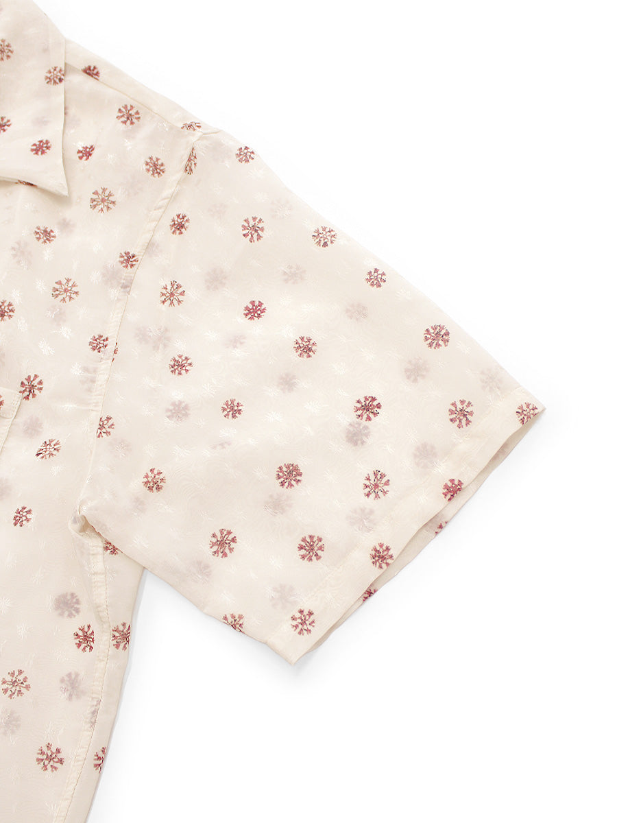 Kapital Sheer Chintz Patterned Short Sleeved Open Collared Shirt