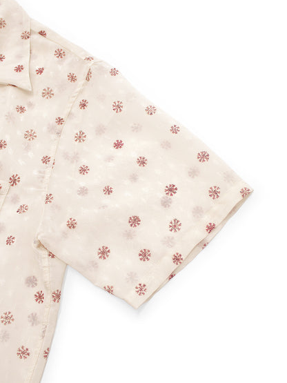 Kapital Sheer Chintz Patterned Short Sleeved Open Collared Shirt