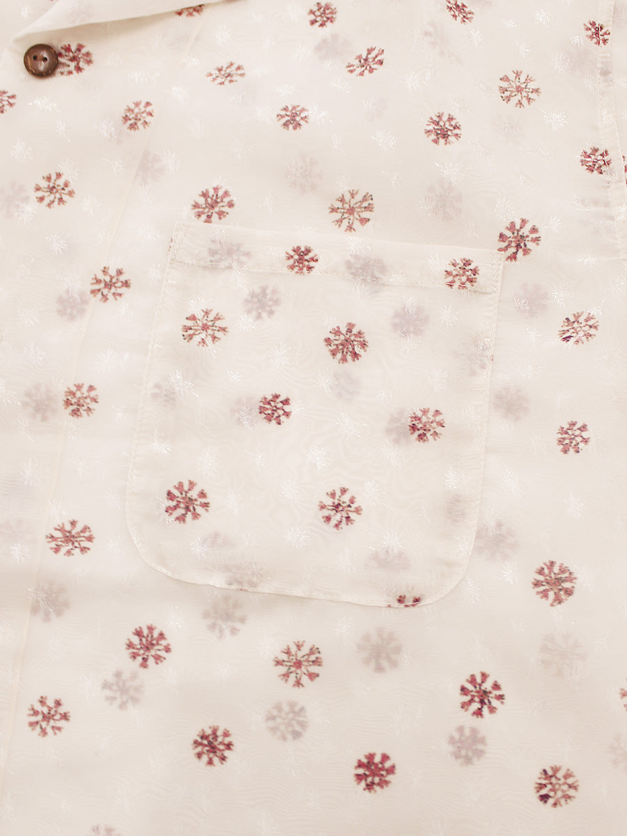 Kapital Sheer Chintz Patterned Short Sleeved Open Collared Shirt