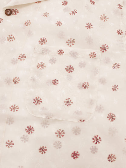 Kapital Sheer Chintz Patterned Short Sleeved Open Collared Shirt