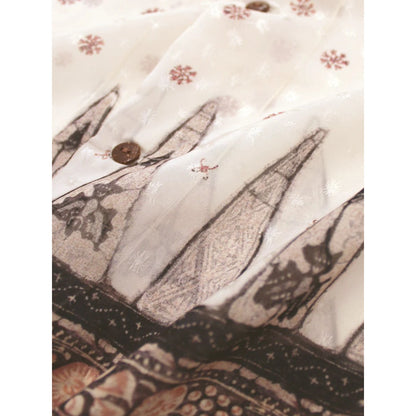 Kapital Sheer Chintz Patterned Short Sleeved Open Collared Shirt