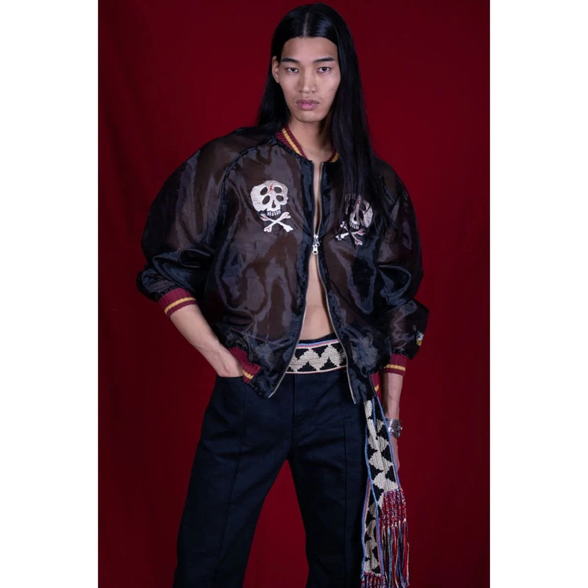 Kapital Sheer Pearl Mosquito Guard Souvenir Jacket (Rain Skull)