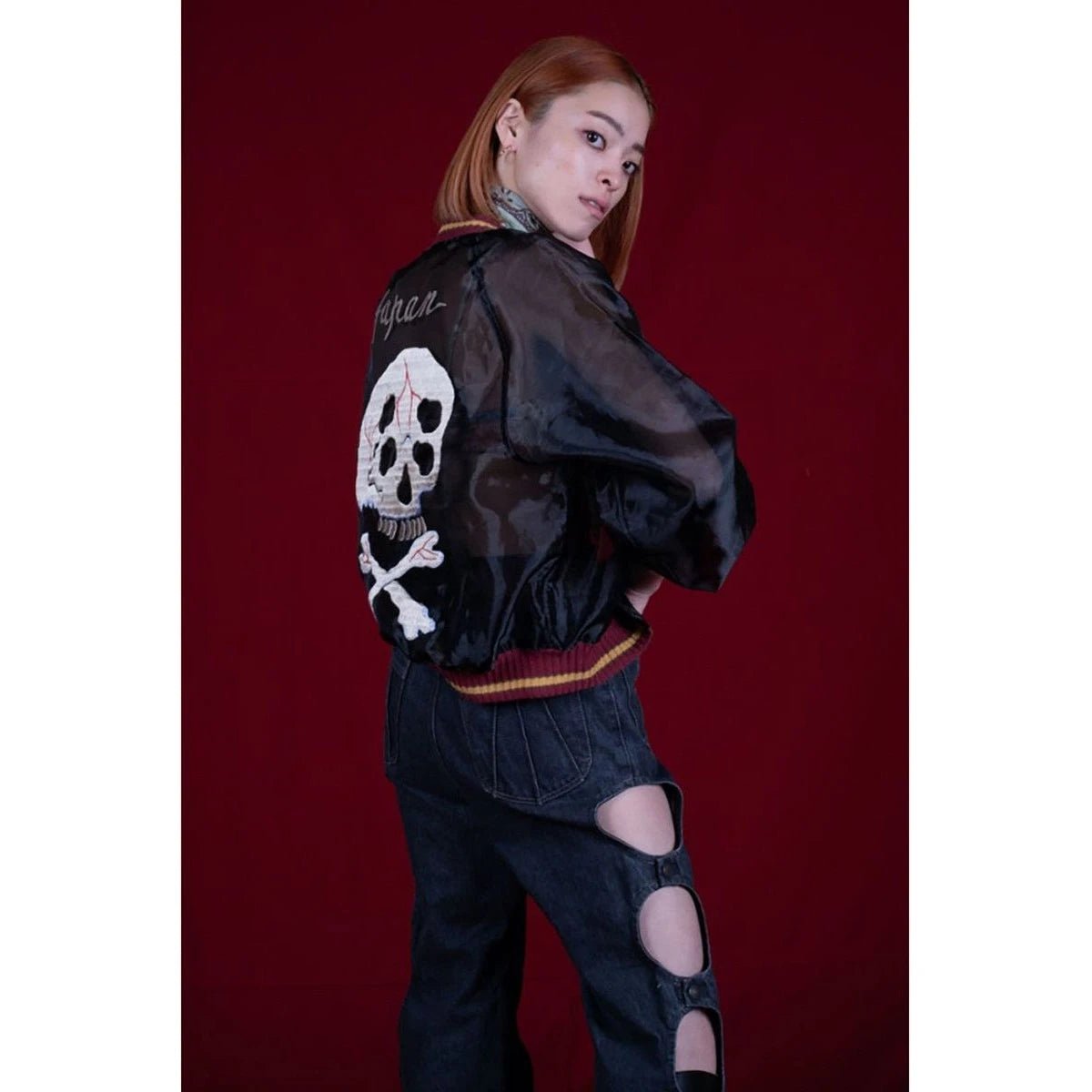 Kapital Sheer Pearl Mosquito Guard Souvenir Jacket (Rain Skull)