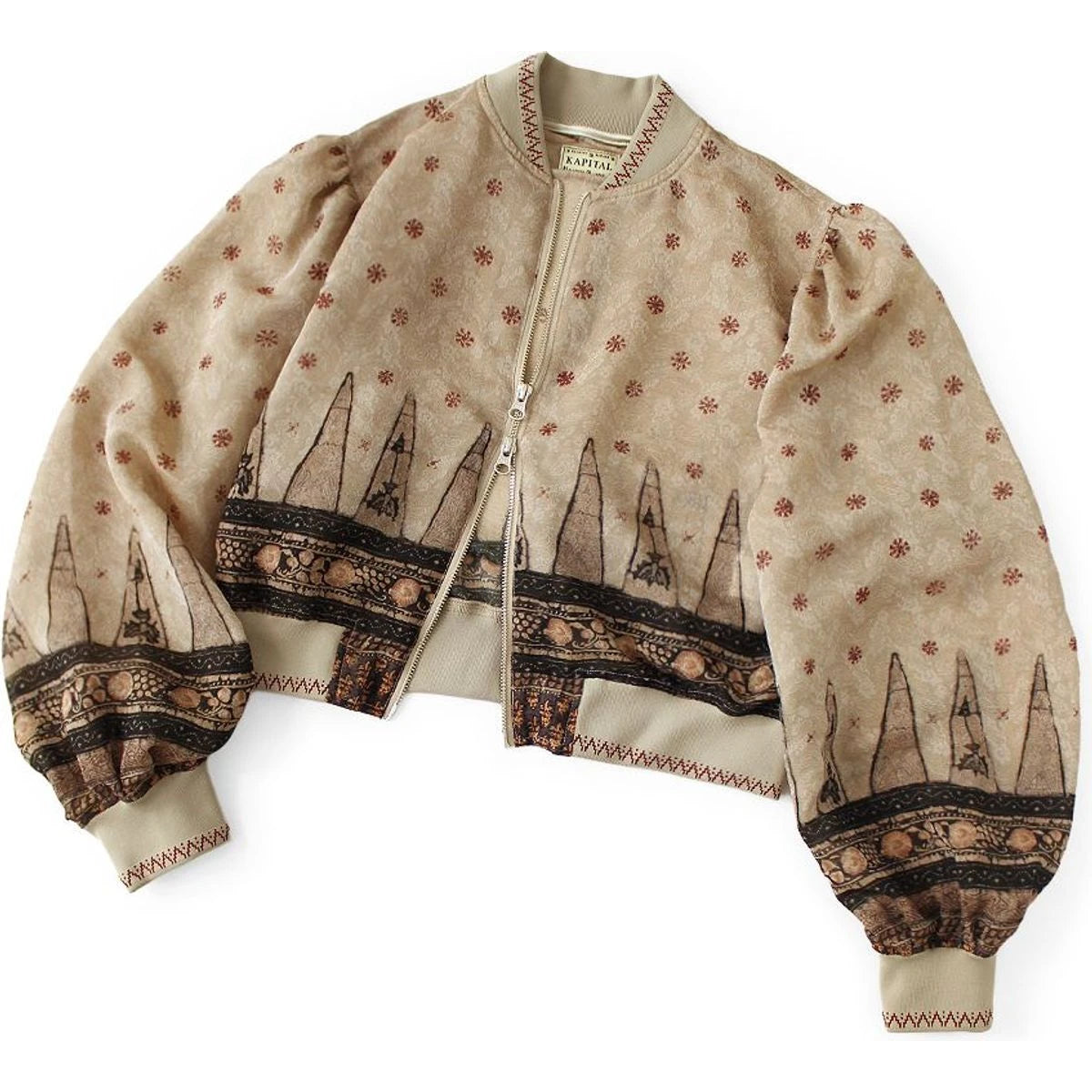 Kapital Sheer Sarasa Print Blouson With Gathered Sleeves