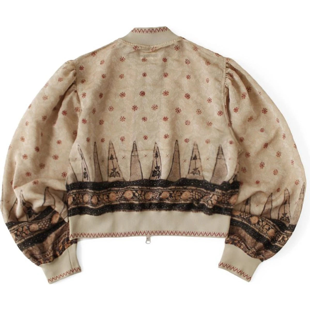Kapital Sheer Sarasa Print Blouson With Gathered Sleeves