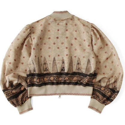 Kapital Sheer Sarasa Print Blouson With Gathered Sleeves