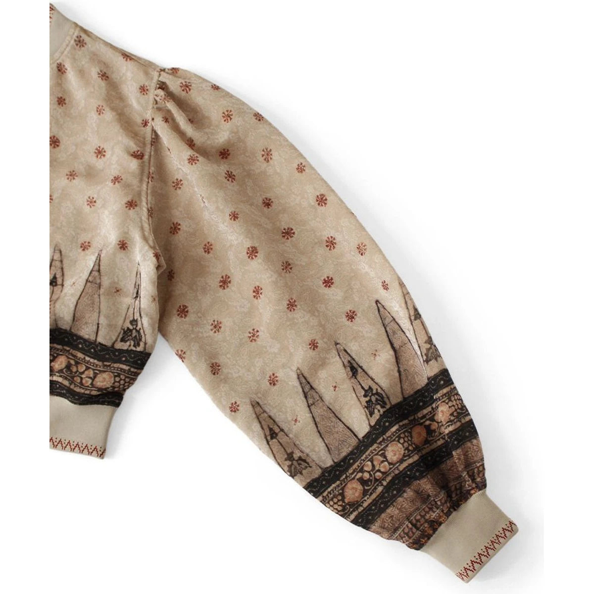 Kapital Sheer Sarasa Print Blouson With Gathered Sleeves