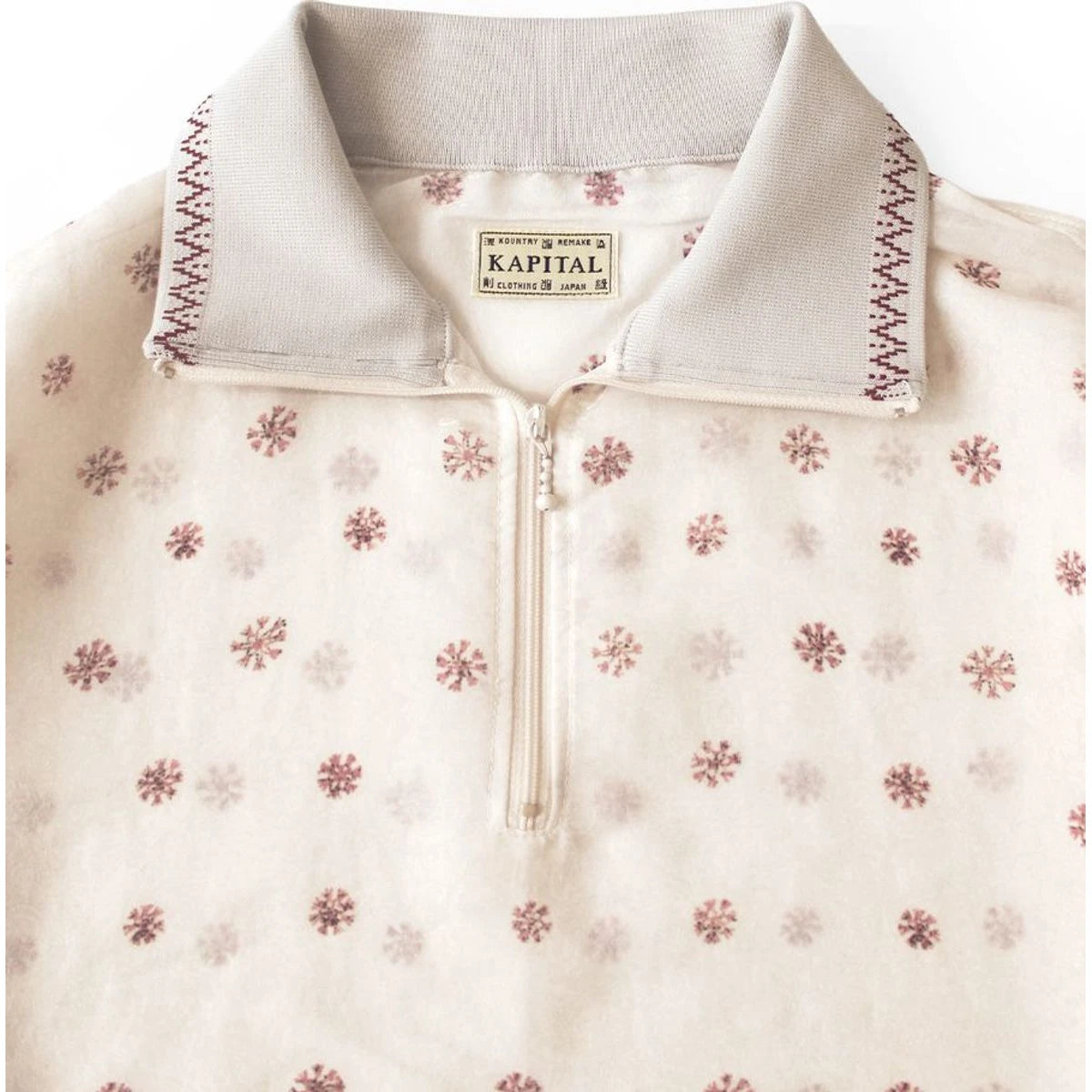 Kapital Sheer Sarasa Print Half Zip Pullover