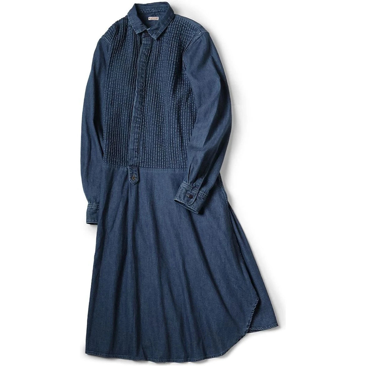 Kapital Shirt Denim Pintucked Shirt Dress