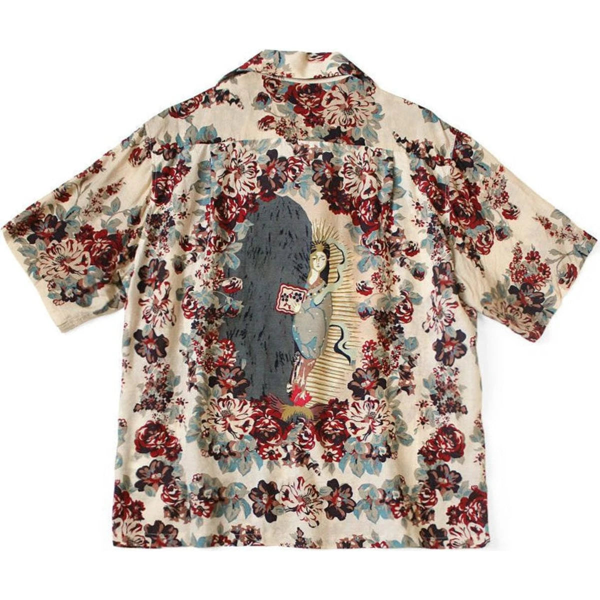 Kapital Silk Rayon Champetre Amaterasu Pattern Wrangle Collar Aloha Shirt