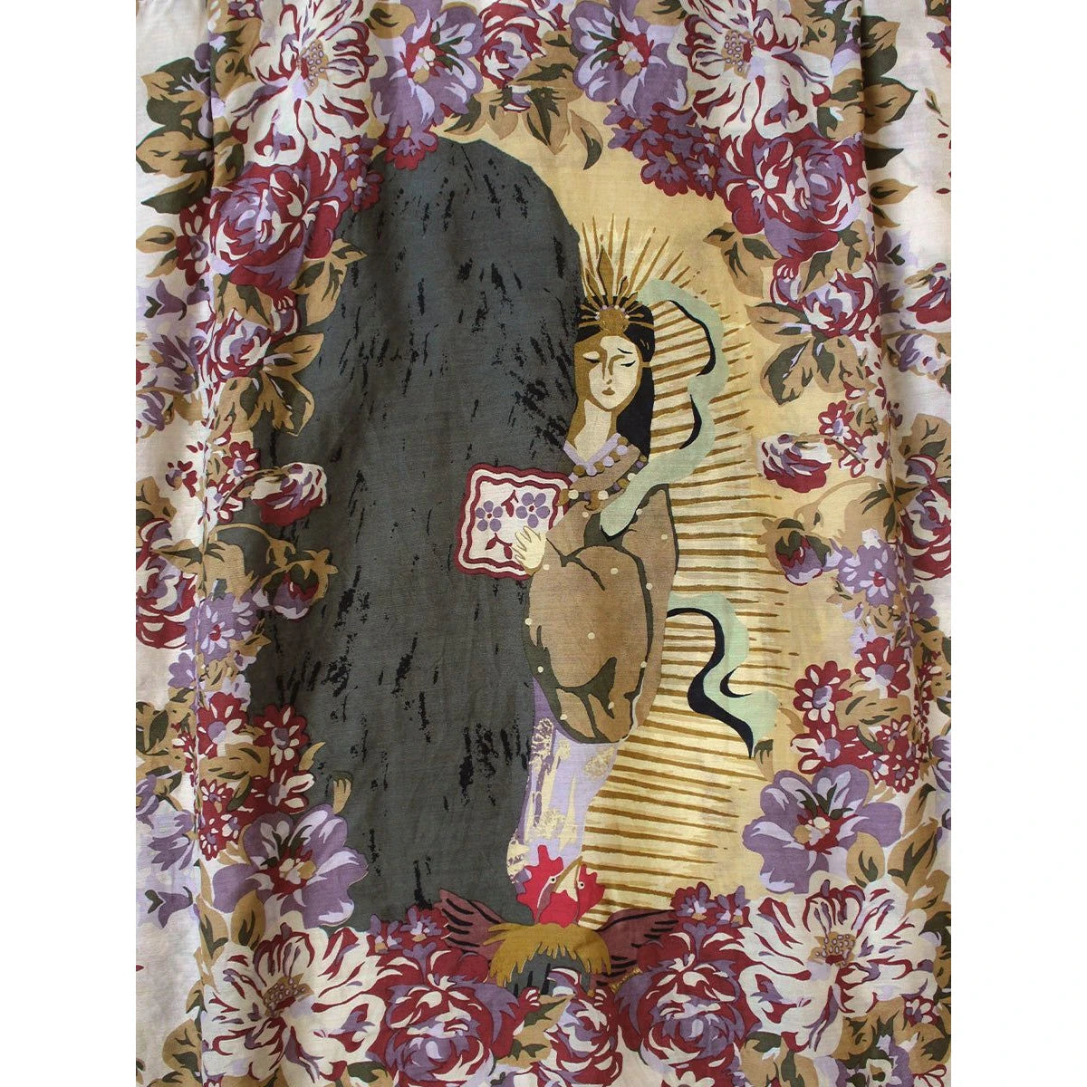 Kapital Silk Rayon Champetre Amaterasu Pattern Wrangle Collar Aloha Shirt