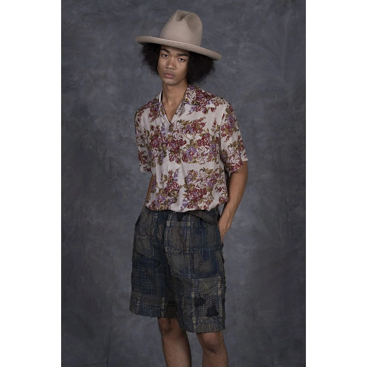 Kapital Silk Rayon Champetre Amaterasu Pattern Wrangle Collar Aloha Shirt