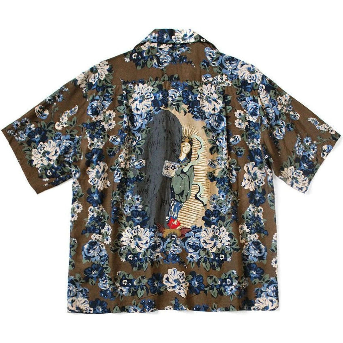 Kapital Silk Rayon Champetre Amaterasu Pattern Wrangle Collar Aloha Shirt