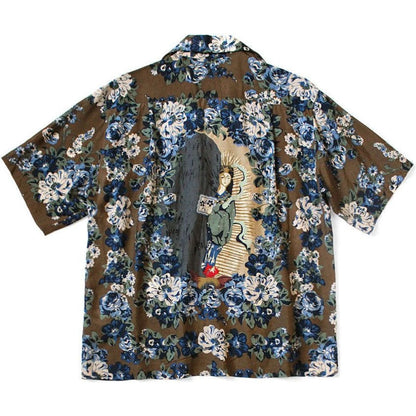 Kapital Silk Rayon Champetre Amaterasu Pattern Wrangle Collar Aloha Shirt
