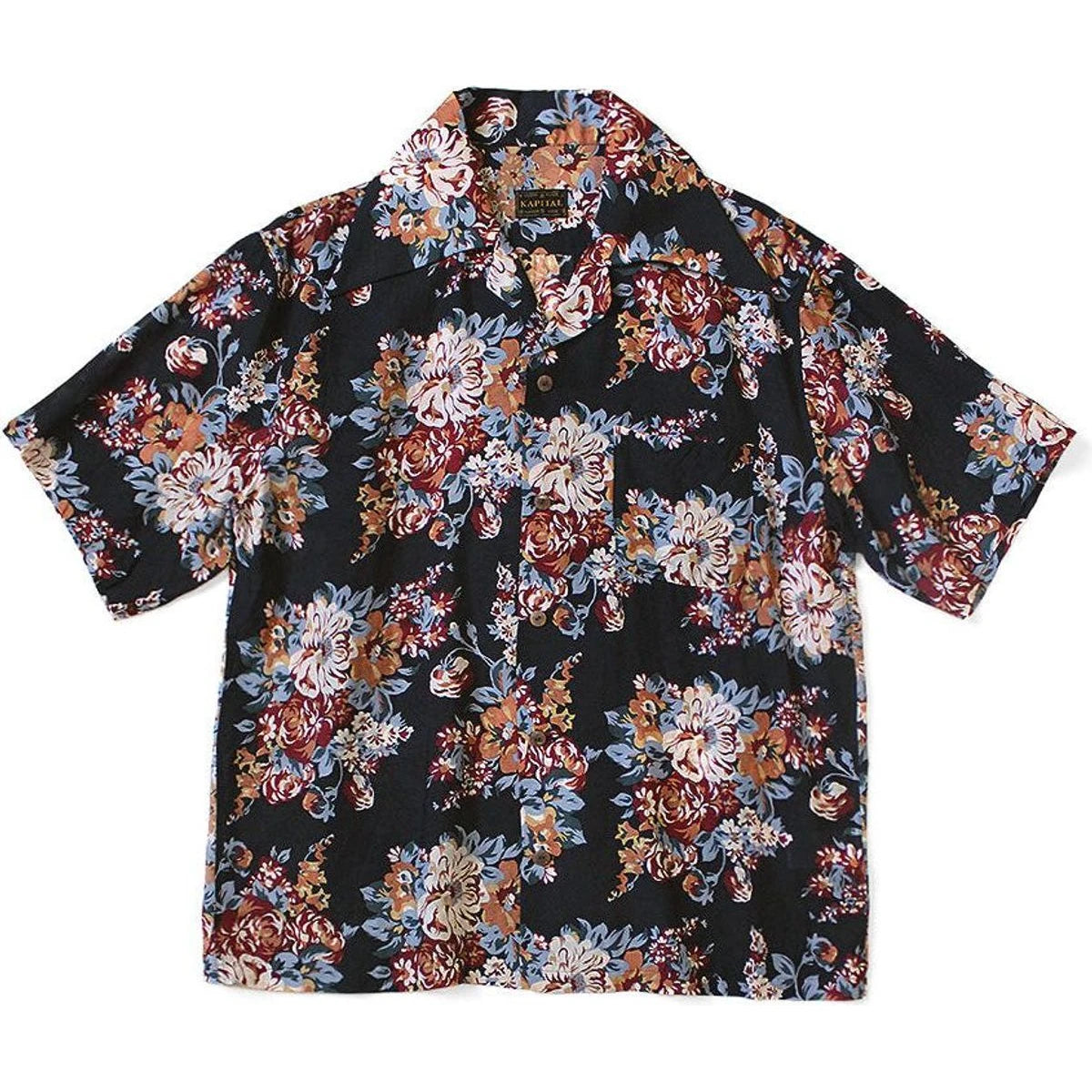 Kapital Silk Rayon Champetre Amaterasu Pattern Wrangle Collar Aloha Shirt