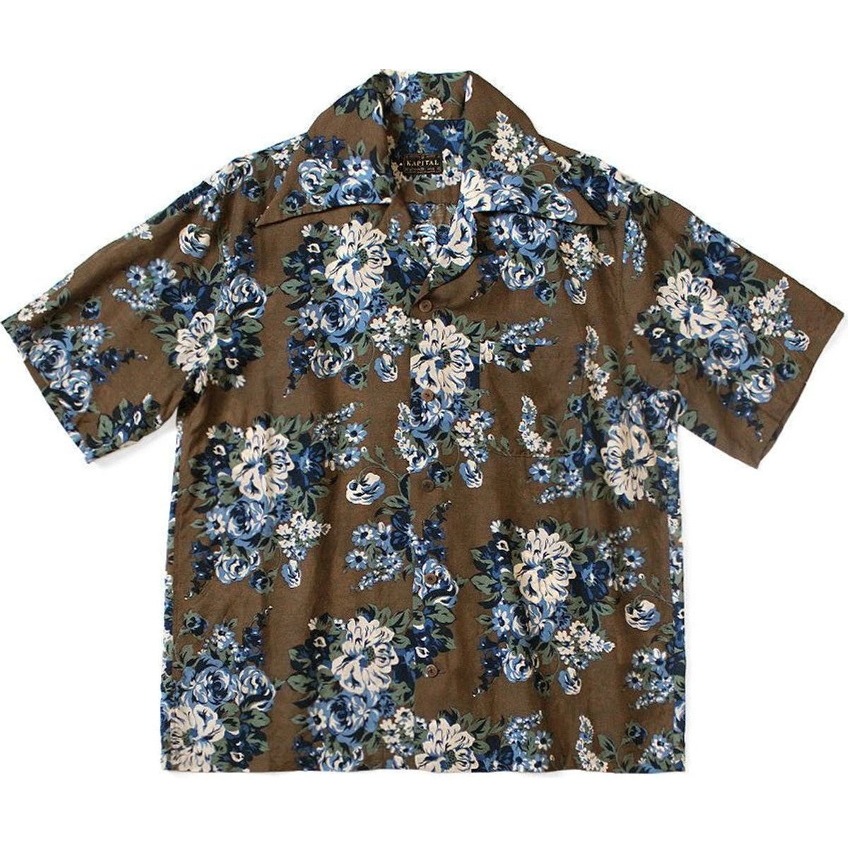 Kapital Silk Rayon Champetre Amaterasu Pattern Wrangle Collar Aloha Shirt